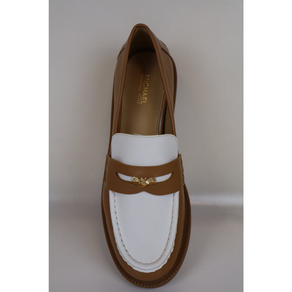 NEW Michael Kors Eden Loafer Shoes Women's Tan Leather Slip On Size 6.5M - Picture 4 of 8